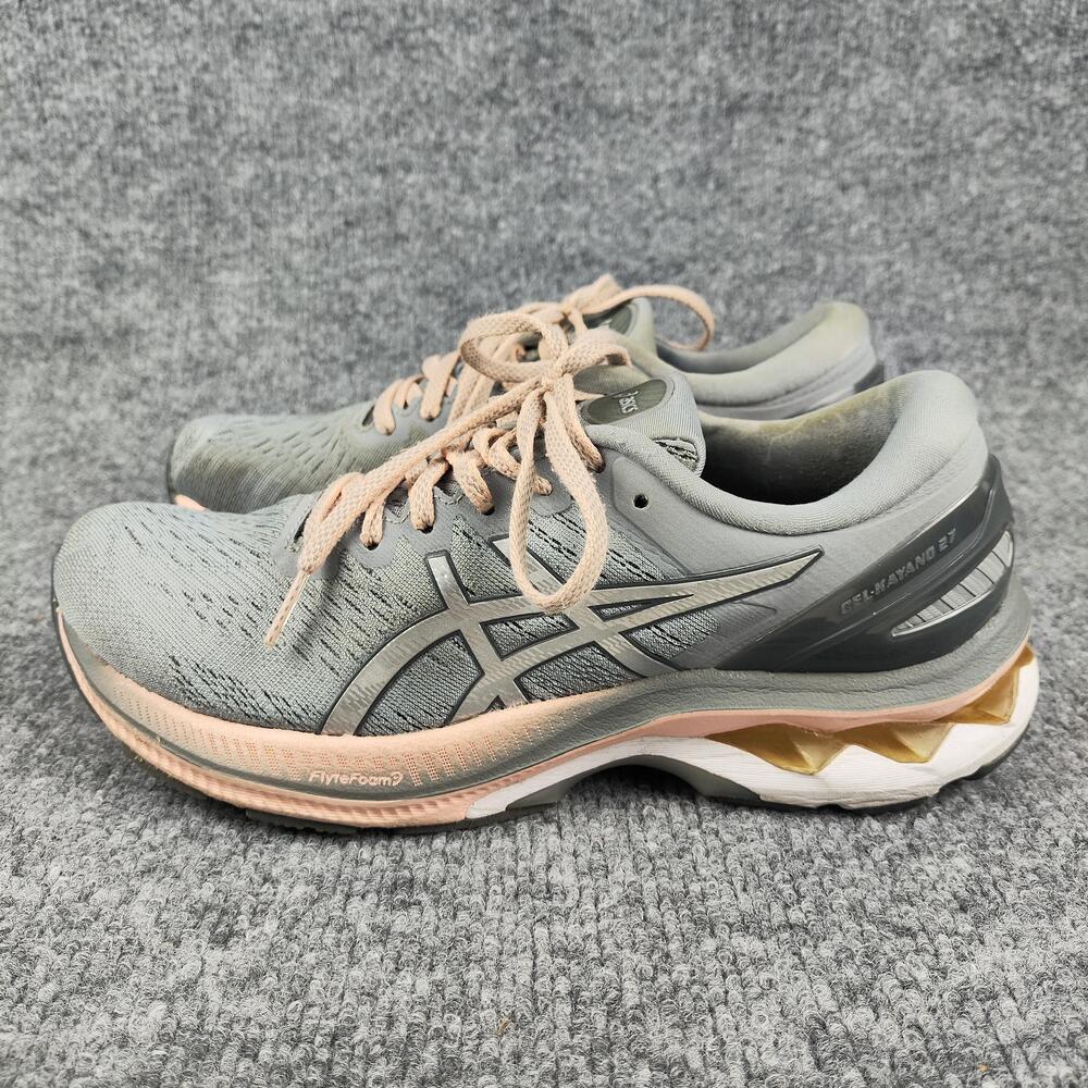 ASICS GEL-Kayano 27 Shoes Womens Size 8 Gray Pink Running Sneakers 1012A649